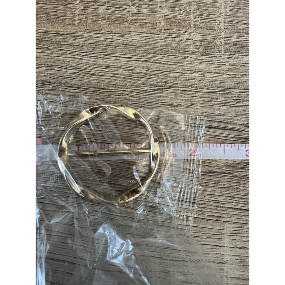 Heart Scarf Clip With Rhinestones, Gold Toned - Picture 5 of 5